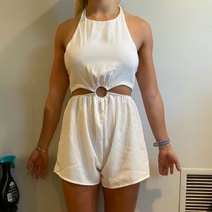 White romper with cut outs